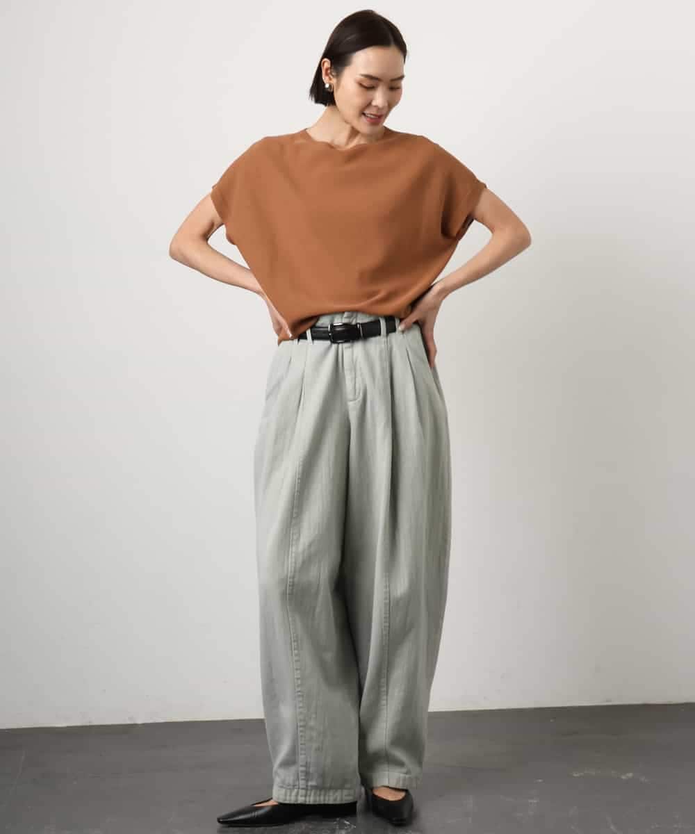 FMLGE01450 MICHEL KLEIN(ミッシェルクラン) [セットアップ対応]デニムバレルパンツ ライトグレー