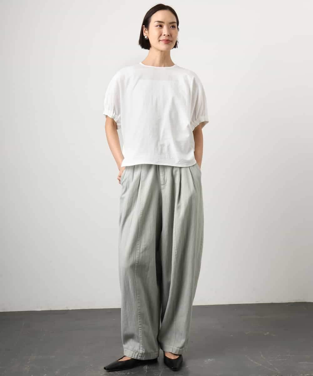 FMLGE01450 MICHEL KLEIN(ミッシェルクラン) [セットアップ対応]デニムバレルパンツ ライトグレー