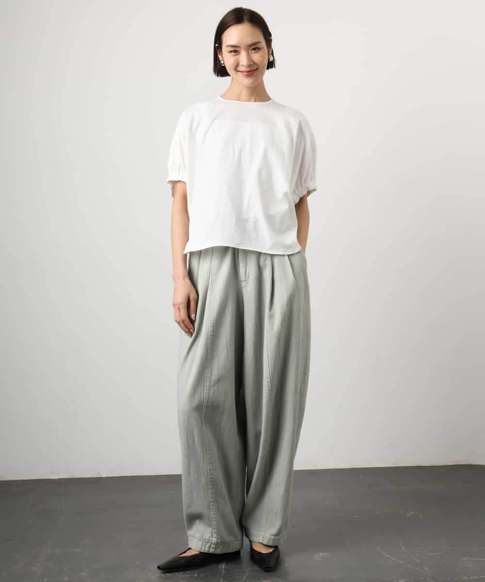 FMLGE01450 MICHEL KLEIN(ミッシェルクラン) [セットアップ対応]デニムバレルパンツ ライトグレー