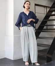 FMLGE01450 MICHEL KLEIN(ミッシェルクラン) [セットアップ対応]デニムバレルパンツ ライトグレー