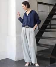 FMLGE01450 MICHEL KLEIN(ミッシェルクラン) [セットアップ対応]デニムバレルパンツ ライトグレー