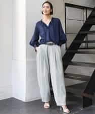 FMLGE01450 MICHEL KLEIN(ミッシェルクラン) [セットアップ対応]デニムバレルパンツ ライトグレー