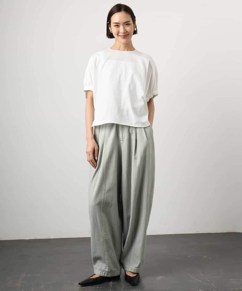 FMLGE01450 MICHEL KLEIN(ミッシェルクラン) [セットアップ対応]デニムバレルパンツ ライトグレー