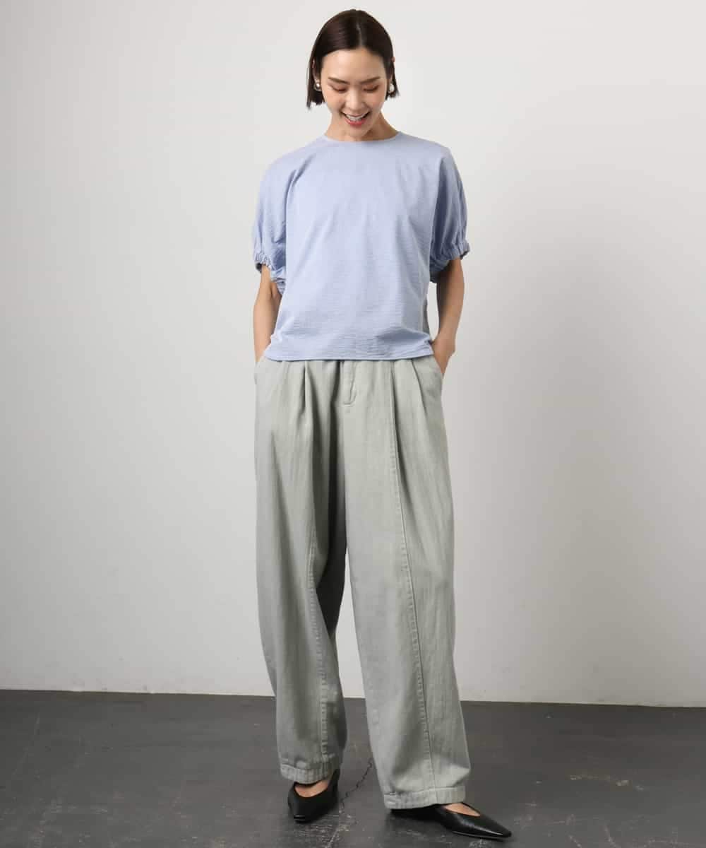 FMLGE01450 MICHEL KLEIN(ミッシェルクラン) [セットアップ対応]デニムバレルパンツ ライトグレー