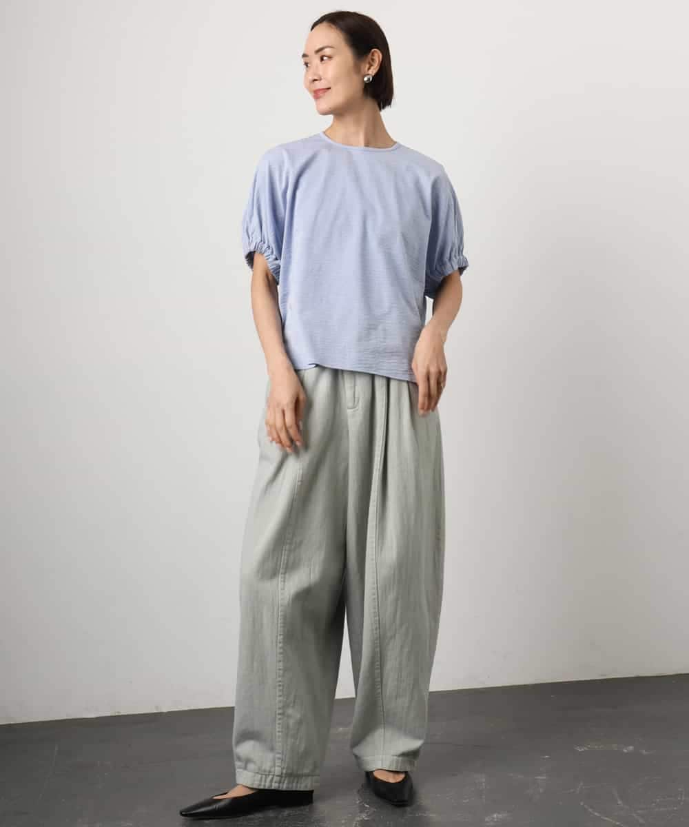 FMLGE01450 MICHEL KLEIN(ミッシェルクラン) [セットアップ対応]デニムバレルパンツ ライトグレー