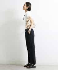 FMLGS06190 MICHEL KLEIN(ミッシェルクラン) [YURI KOBAYASHIコラボ/セットアップ対応]ストレッチテーパードパンツ グリーン(35)