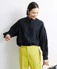 FMLGS06190 MICHEL KLEIN(ミッシェルクラン) [YURI KOBAYASHIコラボ/セットアップ対応]ストレッチテーパードパンツ グリーン(35)