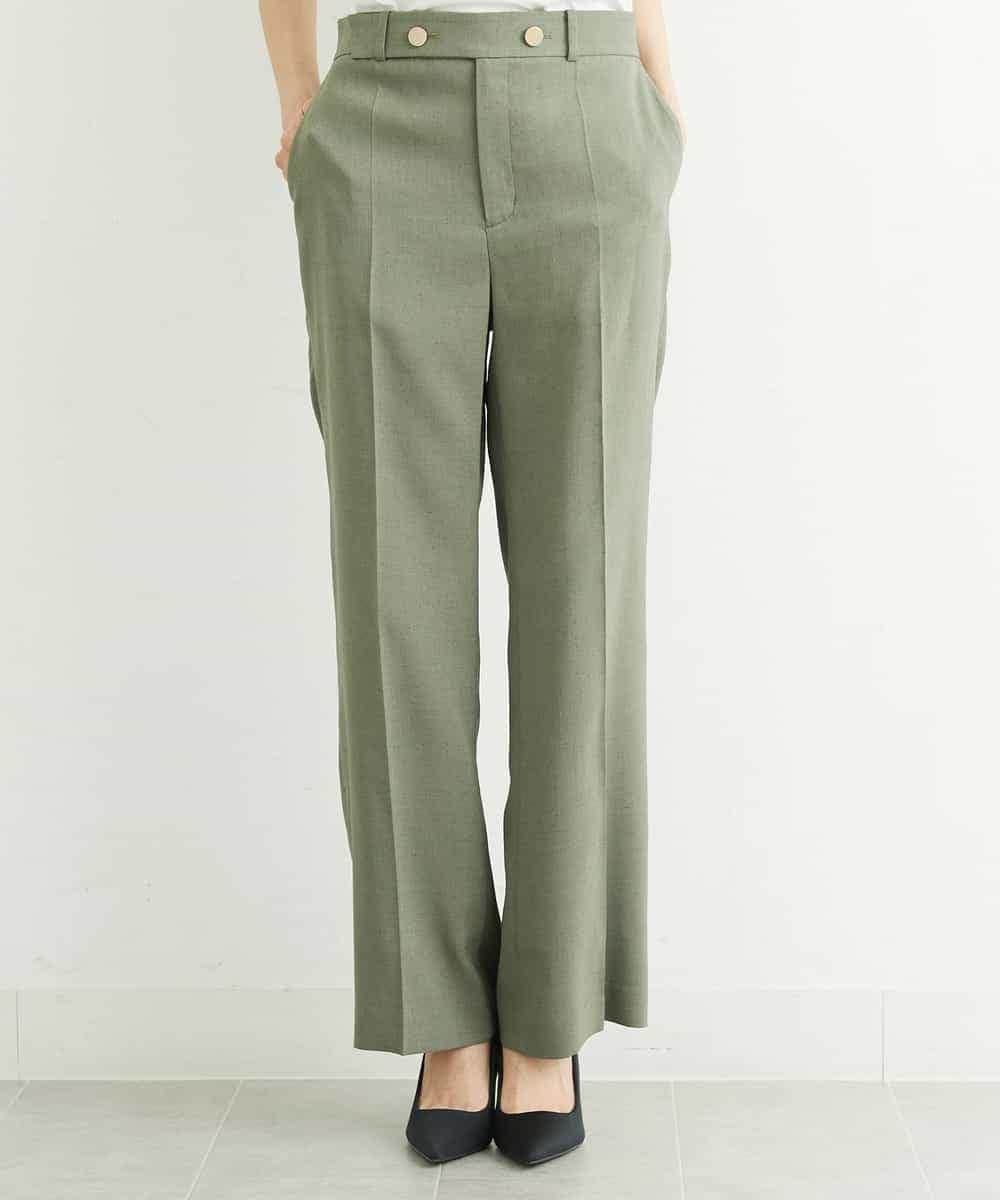 FMLGS27230 MICHEL KLEIN(ミッシェルクラン) [セットアップ対応／メディア着用]アイアスストレッチワイドパンツ カーキ