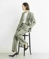 FMLGS27230 MICHEL KLEIN(ミッシェルクラン) [セットアップ対応／メディア着用]アイアスストレッチワイドパンツ カーキ