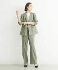 FMLGS27230 MICHEL KLEIN(ミッシェルクラン) [セットアップ対応／メディア着用]アイアスストレッチワイドパンツ カーキ