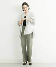 FMLGS27230 MICHEL KLEIN(ミッシェルクラン) [セットアップ対応／メディア着用]アイアスストレッチワイドパンツ カーキ