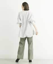 FMLGS27230 MICHEL KLEIN(ミッシェルクラン) [セットアップ対応／メディア着用]アイアスストレッチワイドパンツ カーキ