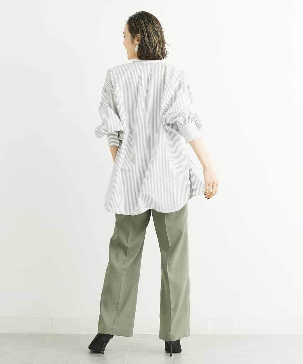 FMLGS27230 MICHEL KLEIN(ミッシェルクラン) [セットアップ対応／メディア着用]アイアスストレッチワイドパンツ カーキ