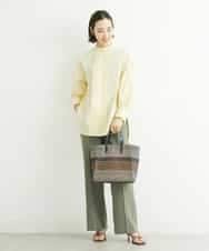 FMLGS27230 MICHEL KLEIN(ミッシェルクラン) [セットアップ対応／メディア着用]アイアスストレッチワイドパンツ カーキ