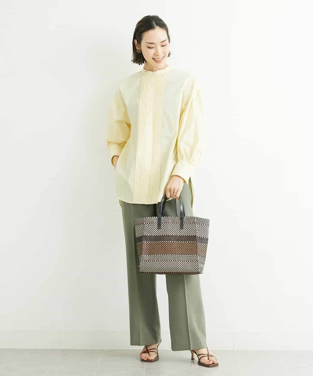 FMLGS27230 MICHEL KLEIN(ミッシェルクラン) [セットアップ対応／メディア着用]アイアスストレッチワイドパンツ カーキ