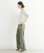 FMLGS27230 MICHEL KLEIN(ミッシェルクラン) [セットアップ対応／メディア着用]アイアスストレッチワイドパンツ カーキ
