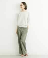 FMLGS27230 MICHEL KLEIN(ミッシェルクラン) [セットアップ対応／メディア着用]アイアスストレッチワイドパンツ カーキ