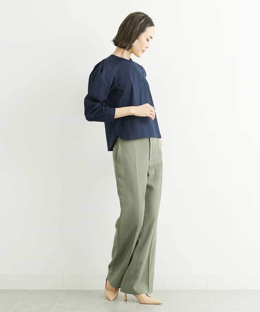 FMLGS27230 MICHEL KLEIN(ミッシェルクラン) [セットアップ対応／メディア着用]アイアスストレッチワイドパンツ カーキ