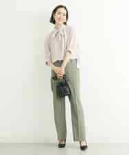 FMLGS27230 MICHEL KLEIN(ミッシェルクラン) [セットアップ対応／メディア着用]アイアスストレッチワイドパンツ カーキ