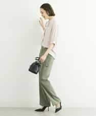 FMLGS27230 MICHEL KLEIN(ミッシェルクラン) [セットアップ対応／メディア着用]アイアスストレッチワイドパンツ カーキ