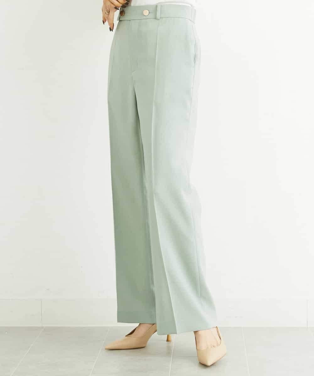 FMLGS27230 MICHEL KLEIN(ミッシェルクラン) [セットアップ対応／メディア着用]アイアスストレッチワイドパンツ カーキ