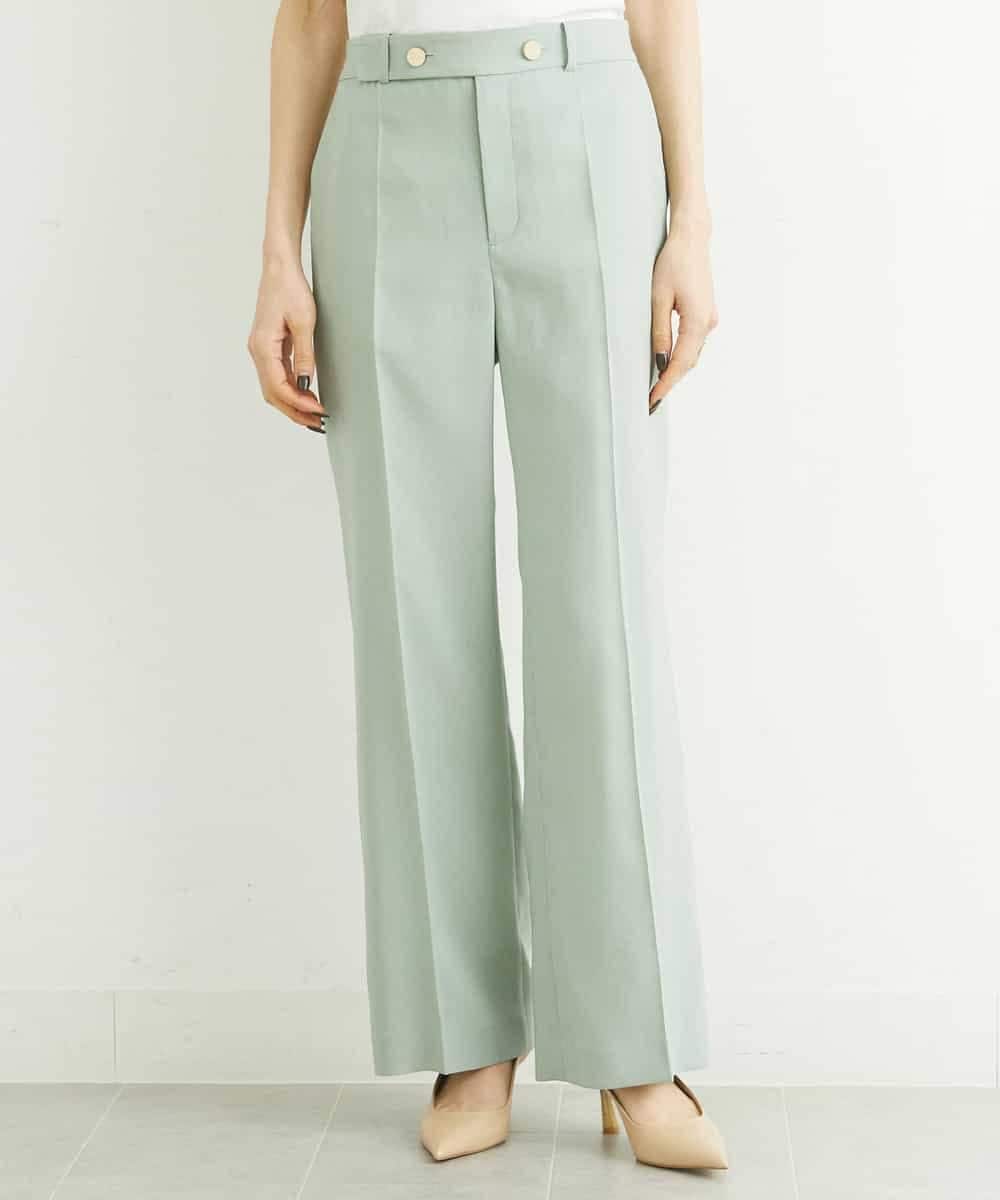 FMLGS27230 MICHEL KLEIN(ミッシェルクラン) [セットアップ対応／メディア着用]アイアスストレッチワイドパンツ カーキ