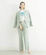 FMLGS27230 MICHEL KLEIN(ミッシェルクラン) [セットアップ対応／メディア着用]アイアスストレッチワイドパンツ カーキ