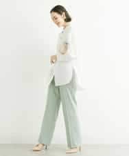 FMLGS27230 MICHEL KLEIN(ミッシェルクラン) [セットアップ対応／メディア着用]アイアスストレッチワイドパンツ カーキ