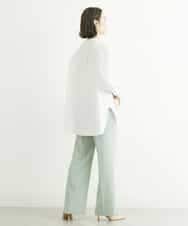 FMLGS27230 MICHEL KLEIN(ミッシェルクラン) [セットアップ対応／メディア着用]アイアスストレッチワイドパンツ カーキ