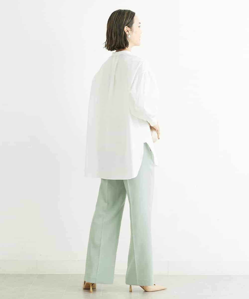 FMLGS27230 MICHEL KLEIN(ミッシェルクラン) [セットアップ対応／メディア着用]アイアスストレッチワイドパンツ カーキ