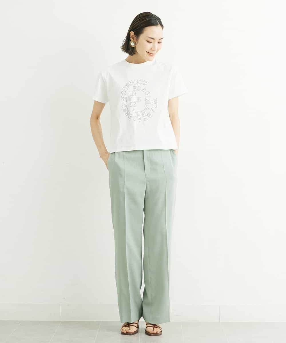 FMLGS27230 MICHEL KLEIN(ミッシェルクラン) [セットアップ対応／メディア着用]アイアスストレッチワイドパンツ カーキ