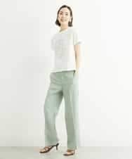 FMLGS27230 MICHEL KLEIN(ミッシェルクラン) [セットアップ対応／メディア着用]アイアスストレッチワイドパンツ カーキ
