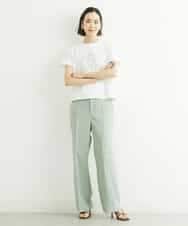 FMLGS27230 MICHEL KLEIN(ミッシェルクラン) [セットアップ対応／メディア着用]アイアスストレッチワイドパンツ カーキ