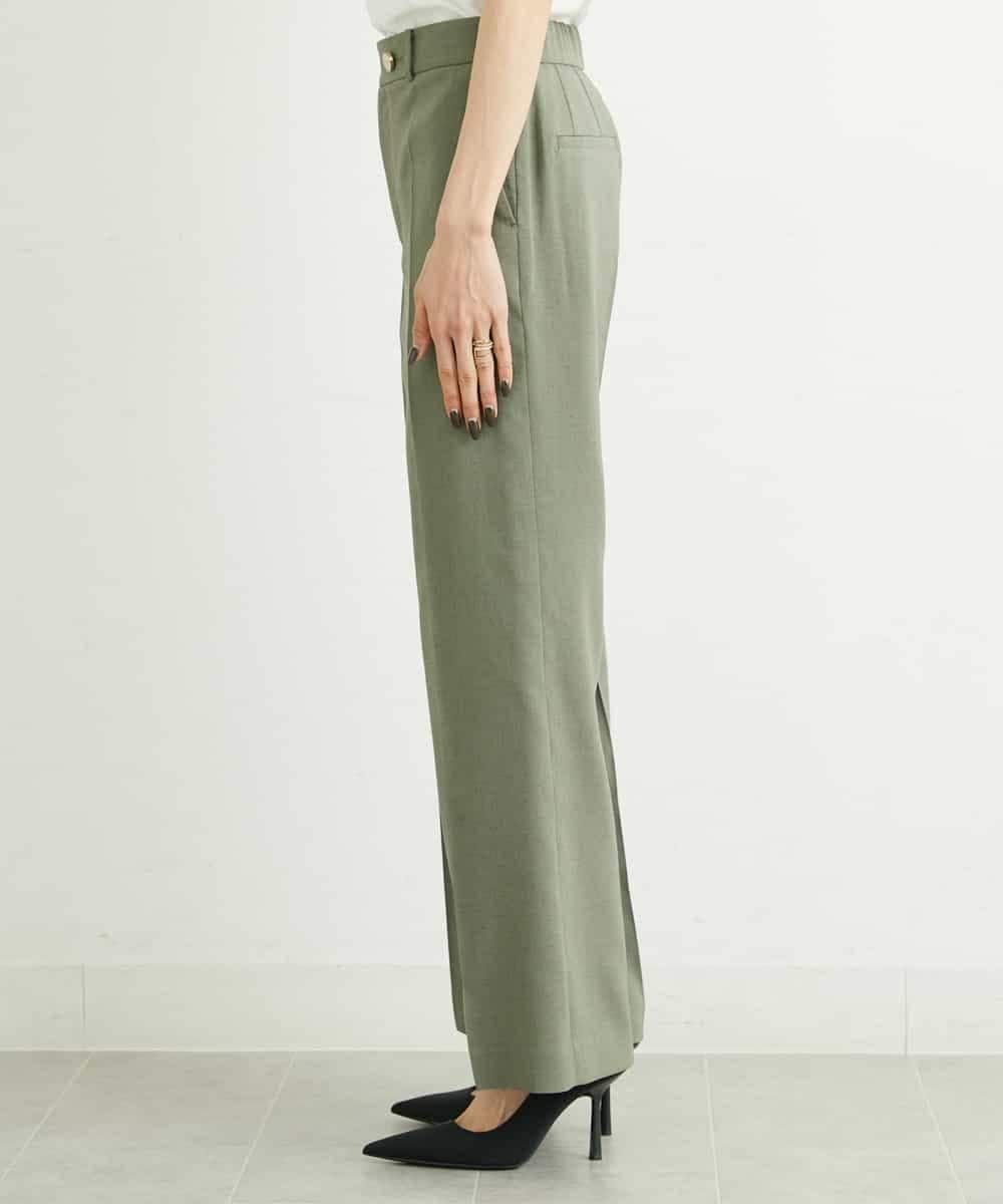 FMLGS27230 MICHEL KLEIN(ミッシェルクラン) [セットアップ対応／メディア着用]アイアスストレッチワイドパンツ カーキ