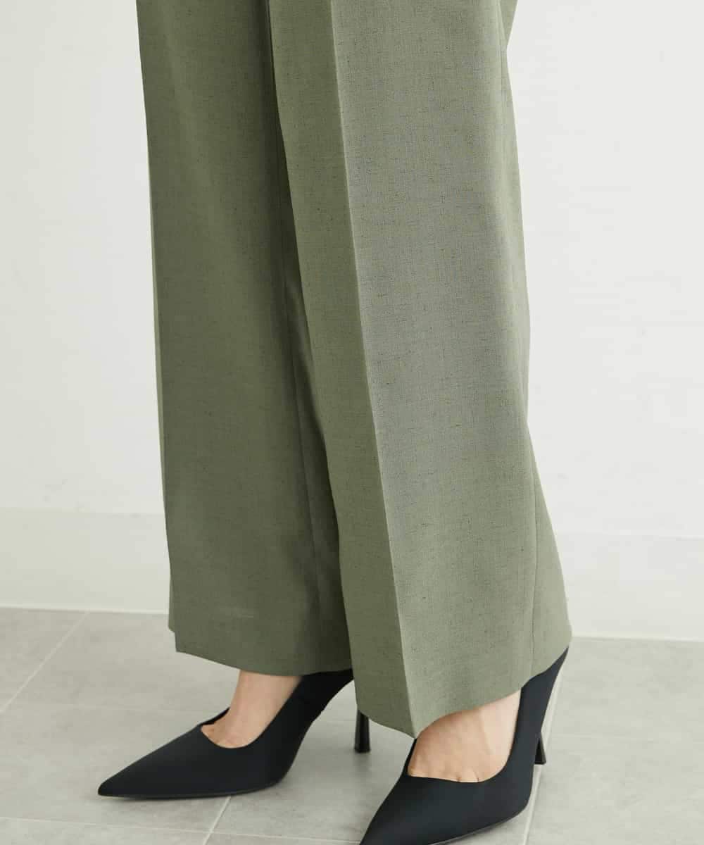 FMLGS27230 MICHEL KLEIN(ミッシェルクラン) [セットアップ対応／メディア着用]アイアスストレッチワイドパンツ カーキ