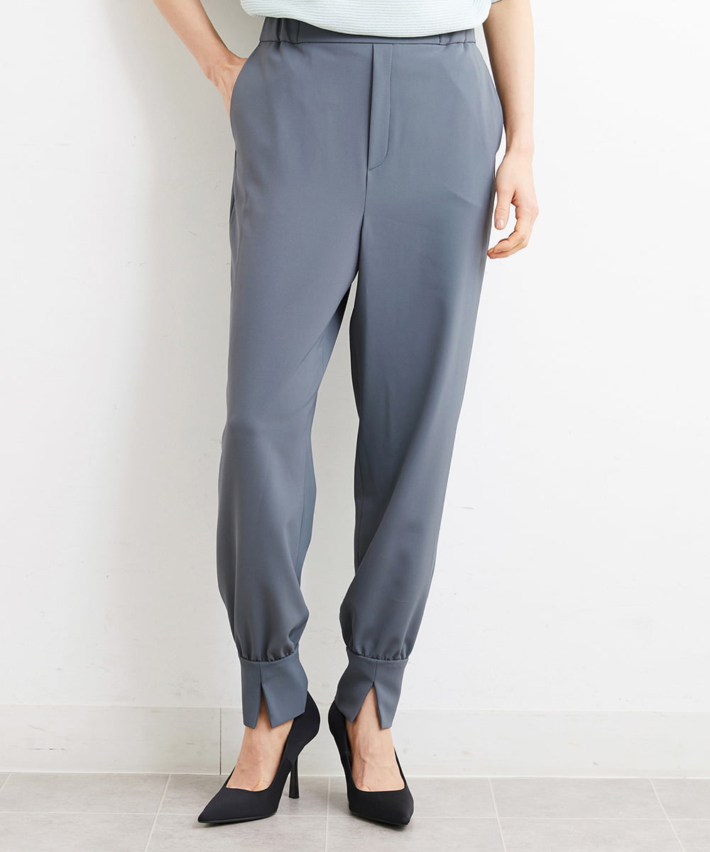 FMLGS40210 MICHEL KLEIN(ミッシェルクラン) ストレッチスリットジョガーパンツ ダークグレー(93)