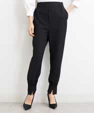 FMLGS40210 MICHEL KLEIN(ミッシェルクラン) ストレッチスリットジョガーパンツ ブラック(94)