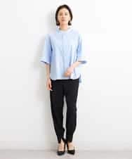FMLGS40210 MICHEL KLEIN(ミッシェルクラン) ストレッチスリットジョガーパンツ ブラック(94)