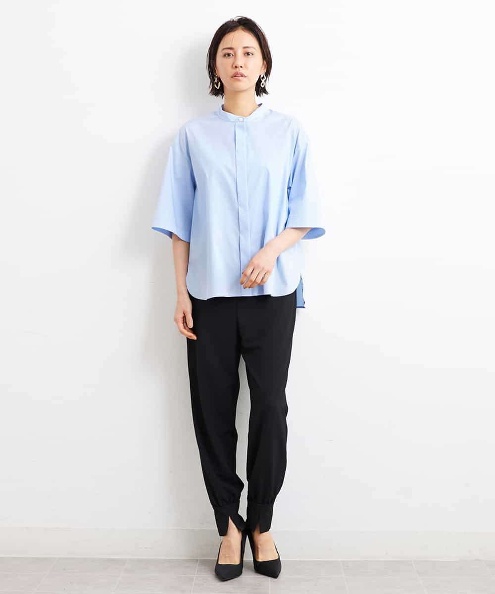 FMLGS40210 MICHEL KLEIN(ミッシェルクラン) ストレッチスリットジョガーパンツ ブラック(94)