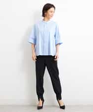 FMLGS40210 MICHEL KLEIN(ミッシェルクラン) ストレッチスリットジョガーパンツ ブラック(94)