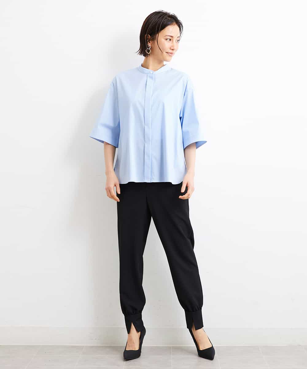 FMLGS40210 MICHEL KLEIN(ミッシェルクラン) ストレッチスリットジョガーパンツ ブラック(94)