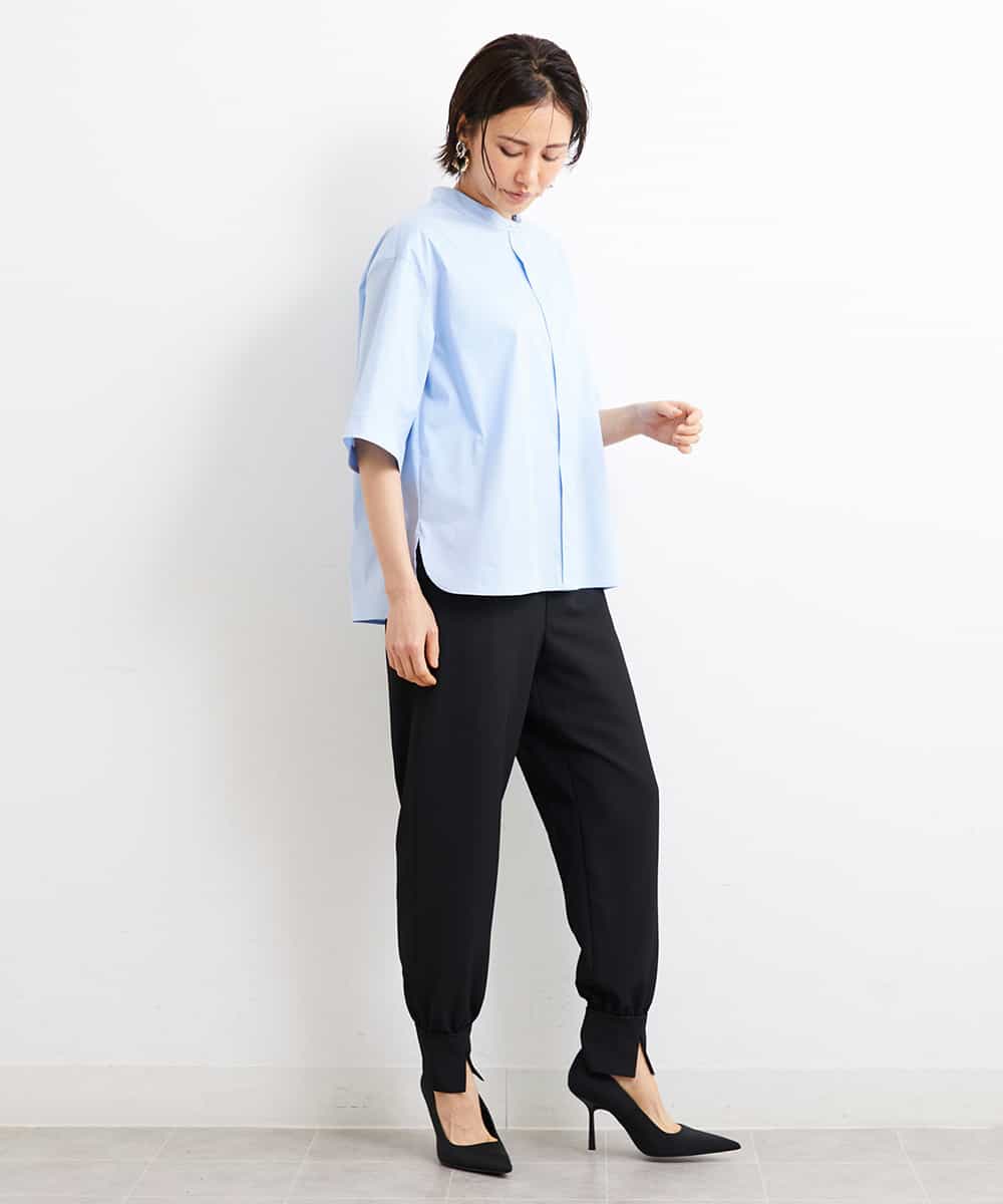 FMLGS40210 MICHEL KLEIN(ミッシェルクラン) ストレッチスリットジョガーパンツ ブラック(94)