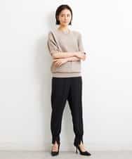 FMLGS40210 MICHEL KLEIN(ミッシェルクラン) ストレッチスリットジョガーパンツ ブラック(94)