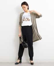 FMLGS40210 MICHEL KLEIN(ミッシェルクラン) ストレッチスリットジョガーパンツ ブラック(94)
