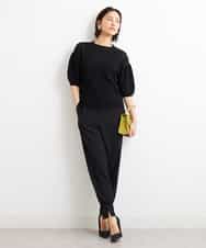 FMLGS40210 MICHEL KLEIN(ミッシェルクラン) ストレッチスリットジョガーパンツ ブラック(94)