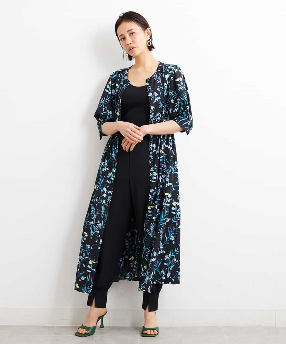FMLGS40210 MICHEL KLEIN(ミッシェルクラン) ストレッチスリットジョガーパンツ ブラック(94)