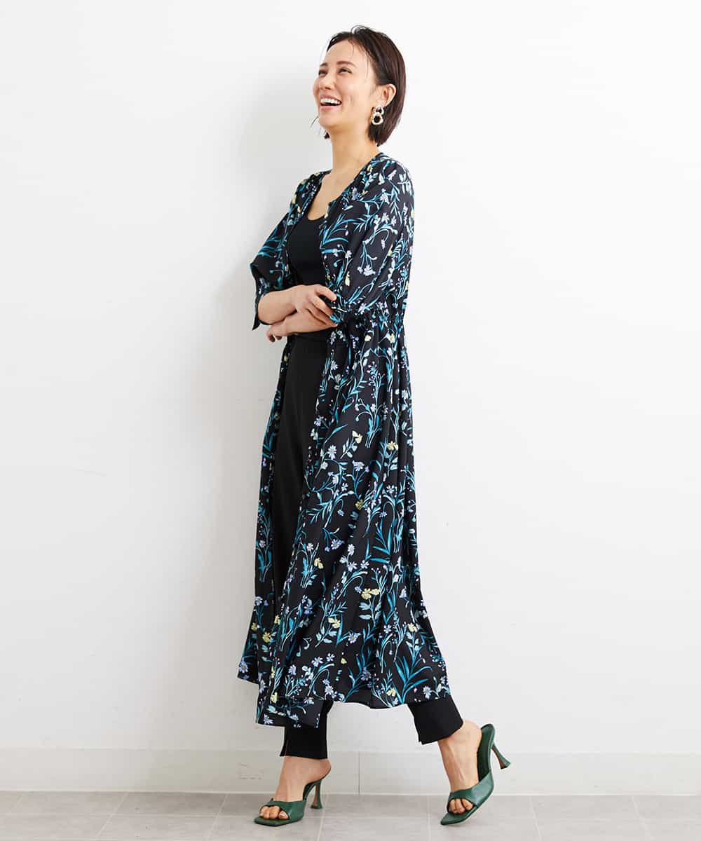 FMLGS40210 MICHEL KLEIN(ミッシェルクラン) ストレッチスリットジョガーパンツ ブラック(94)