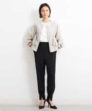FMLGS40210 MICHEL KLEIN(ミッシェルクラン) ストレッチスリットジョガーパンツ ブラック(94)