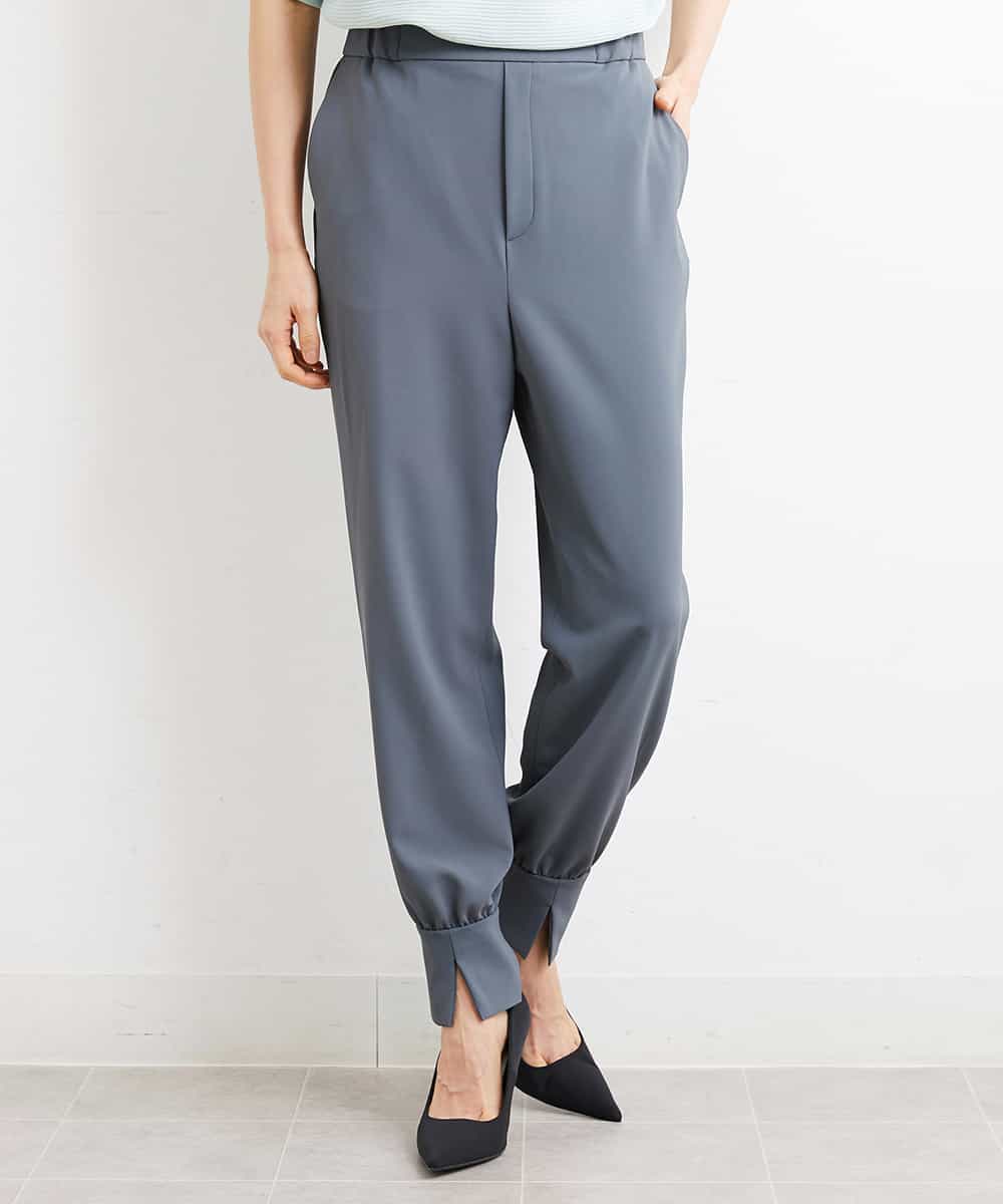 FMLGS40210 MICHEL KLEIN(ミッシェルクラン) ストレッチスリットジョガーパンツ ブラック(94)