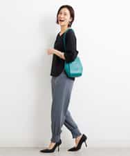 FMLGS40210 MICHEL KLEIN(ミッシェルクラン) ストレッチスリットジョガーパンツ ブラック(94)